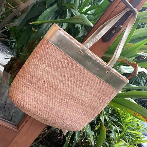 Dalia Pascal | Bags | Dalia Pascal Leather Straw Tote Beach Bag | Poshmark